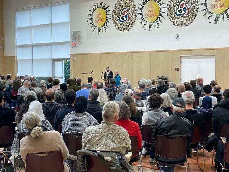 Over 50 community members gathered at Bilal Masjid for an interfaith event.